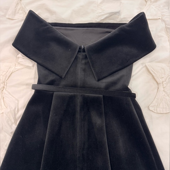 NADINE MERABI Carmen Black Velvet Dress - Picture 8 of 8